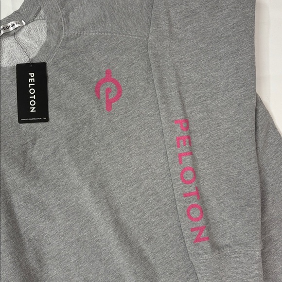 Peloton Heather Gray Sweatshirt with Pink Accents - Picture 5 of 5